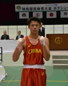 ボクシング成年男子フライ級決勝で勝利した千葉県選手