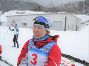 優勝の喜びを語る石垣寿美子