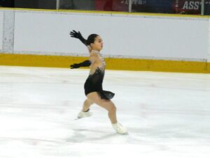 フィギュアスケート成年女子フリーでの坂本花織（兵庫）の着地（１月３１日、nepiaアイスアリーナ）