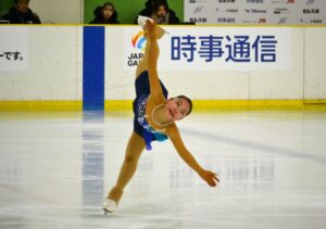 フィギュア少年女子FSの埼玉の千葉美乃花の演技＝28日、ヘルスピア倉敷