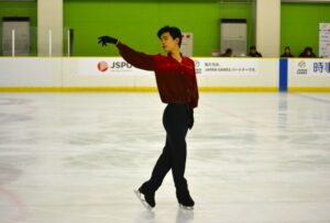 フィギュア少年男子の織田信義（大阪）のフリーの演技＝28日、ヘルスピア倉敷