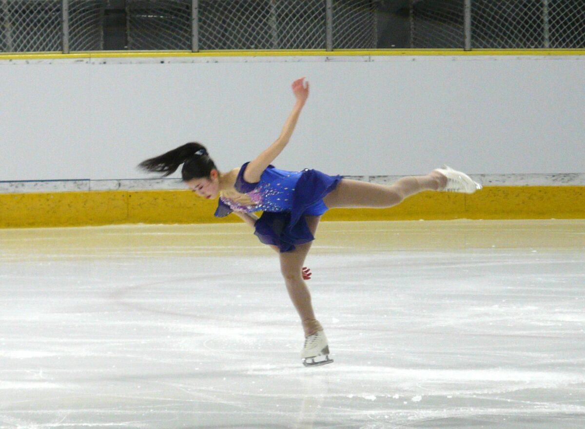 フィギュアスケート少年女子SPで演技する花田実優（茨城）（１月２８日、nepiaアイスアリーナ）